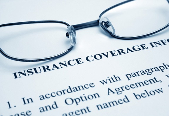 Close-up of insurance coverage document