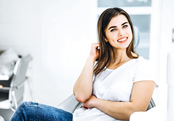 relaxed, smiling dental patient