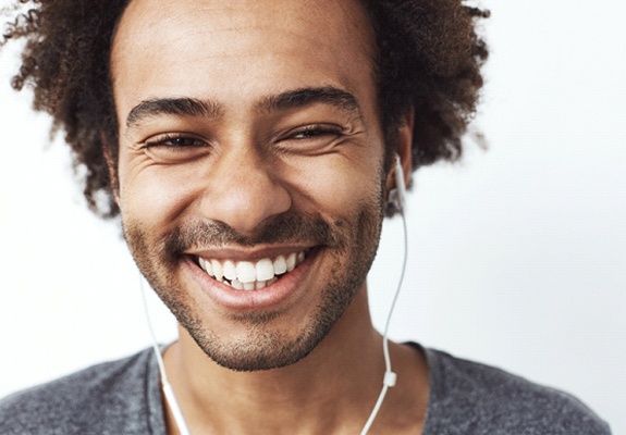 Smiling man with white teeth