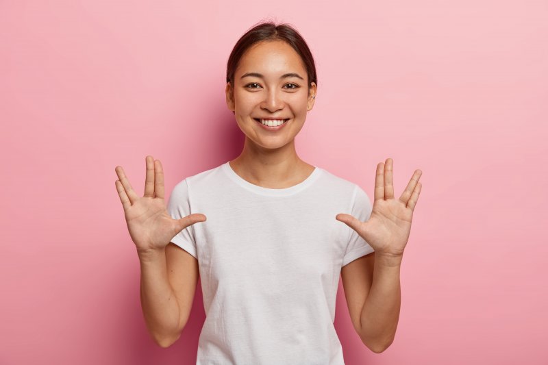 Woman using the Live Long and Prosper salute