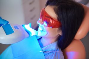 woman teeth whitening treatment 