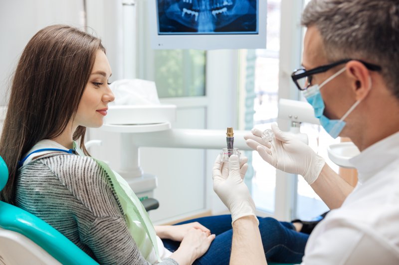 A woman receiving dental implants in Fanwood